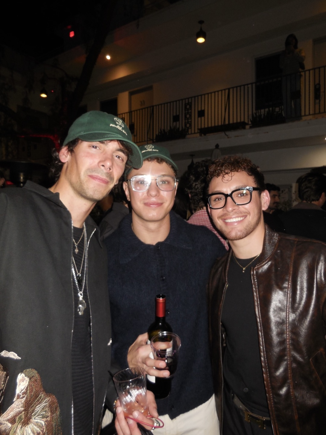 DJ Pistacchio with friends celebrating at a night event